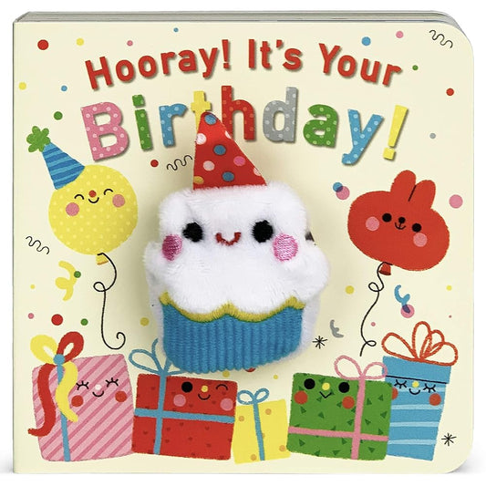 Hooray It's Your Birthday! Finger Puppet Board Book for Celebrations & Parties Ages 1-4 cover image