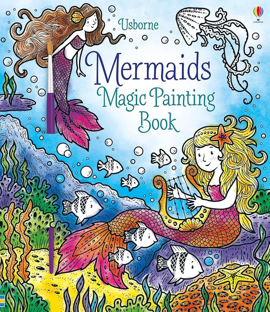 Mermaids Magic Painting Book: A Water Painting Activity Book Featuring Mermaids and Dolphins for Kids (Ages 5-8) cover image