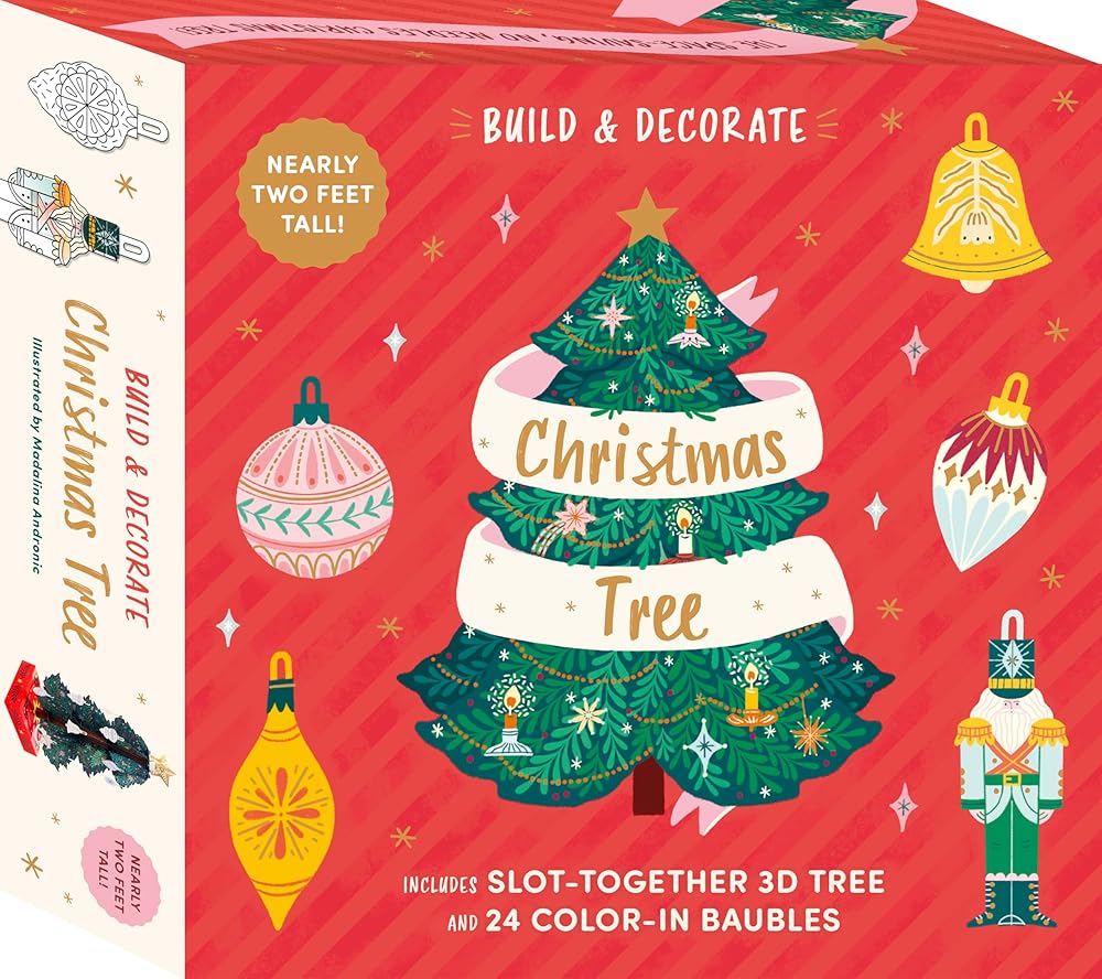 Build & Decorate Christmas Tree: Includes Slot-together 3d Tree and 31 Color-in Baubles cover image