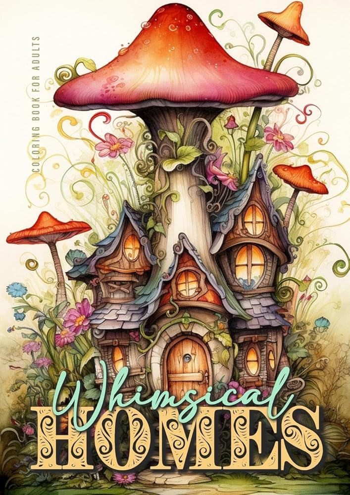 Feen Häuschen Malbuch für Erwachsene: Fantasy Malbuch für Erwachsene | Feen Häuser Malbuch Erwachsene | zauberhafte kleine Feen Häuschen | Mystik ... Fairy Houses Coloring Book for Adults| 52 p| cover image