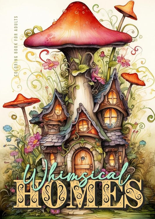Feen Häuschen Malbuch für Erwachsene: Fantasy Malbuch für Erwachsene | Feen Häuser Malbuch Erwachsene | zauberhafte kleine Feen Häuschen | Mystik ... Fairy Houses Coloring Book for Adults| 52 p| cover image