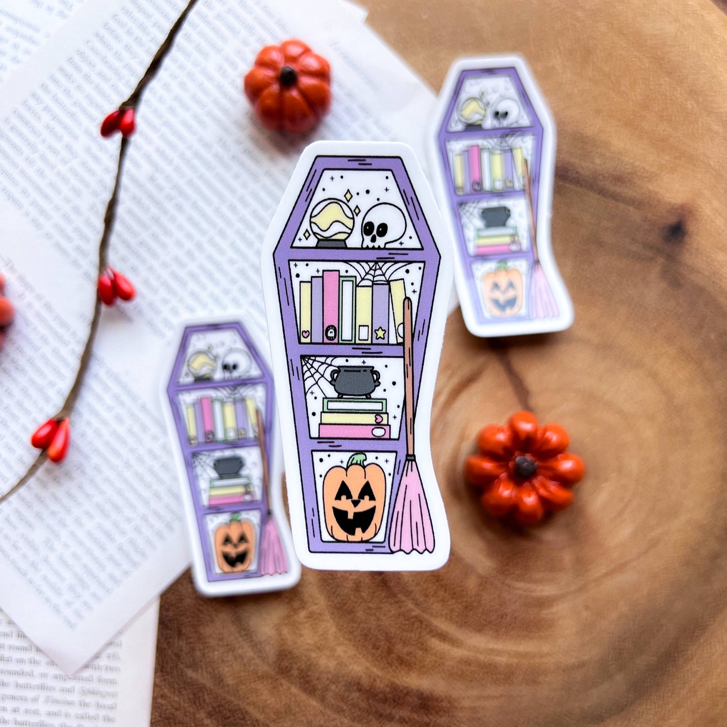 Cozy Reads Shop - Spooky Bookcase Sticker