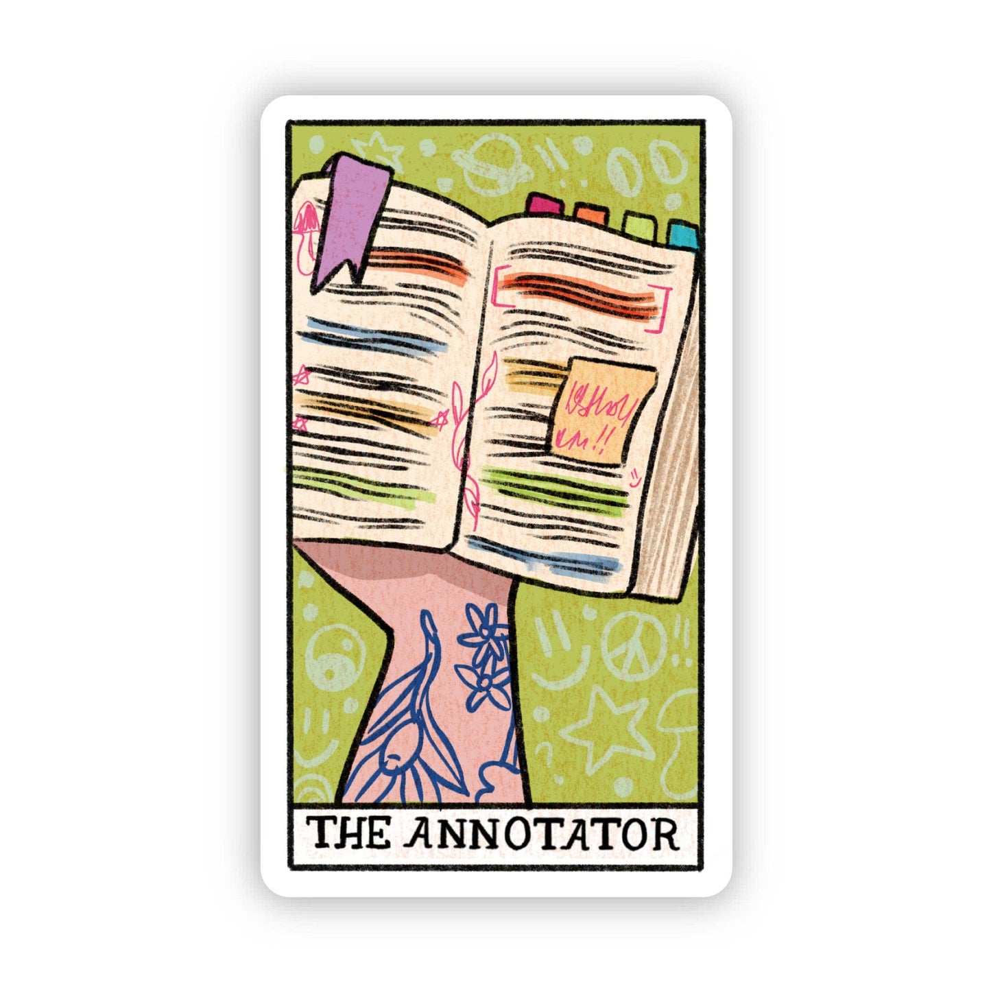 Big Moods - "The Annotator" Book Tarot Card Sticker