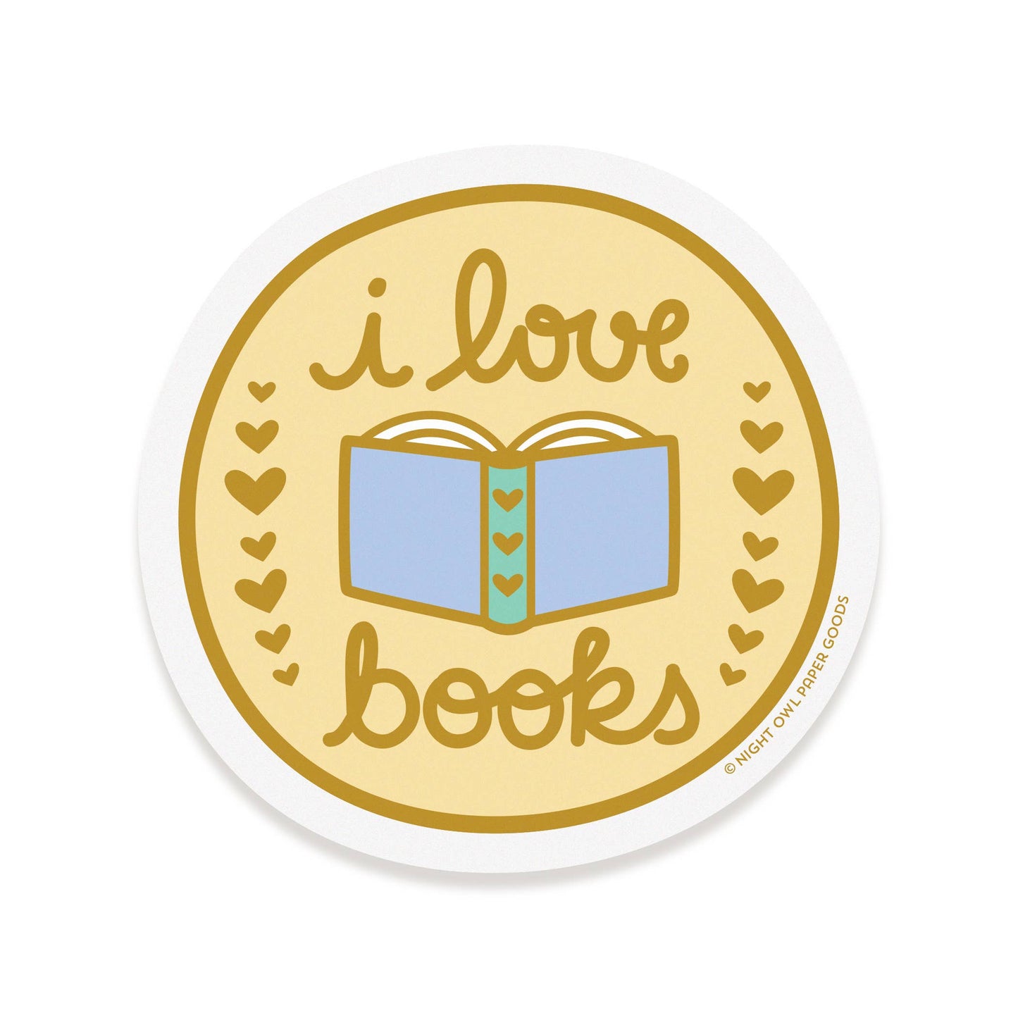 Night Owl Paper Goods - Love Books Vinyl Sticker