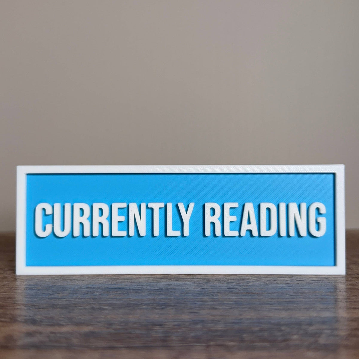 The Crafted Nook - Currently Reading Sign | Bookshelf Decor: Gray