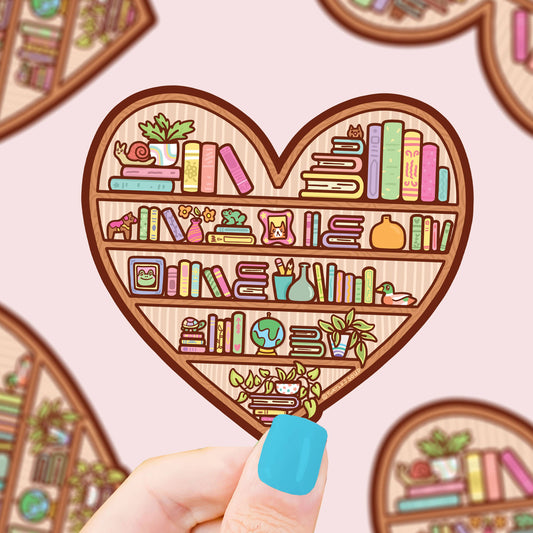 Turtle's Soup - Heart Shaped Bookshelf Vinyl Sticker