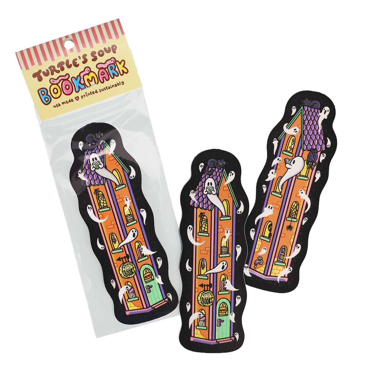 Turtle's Soup - Haunted House Bookstore, Cute Ghosts, Bookmark