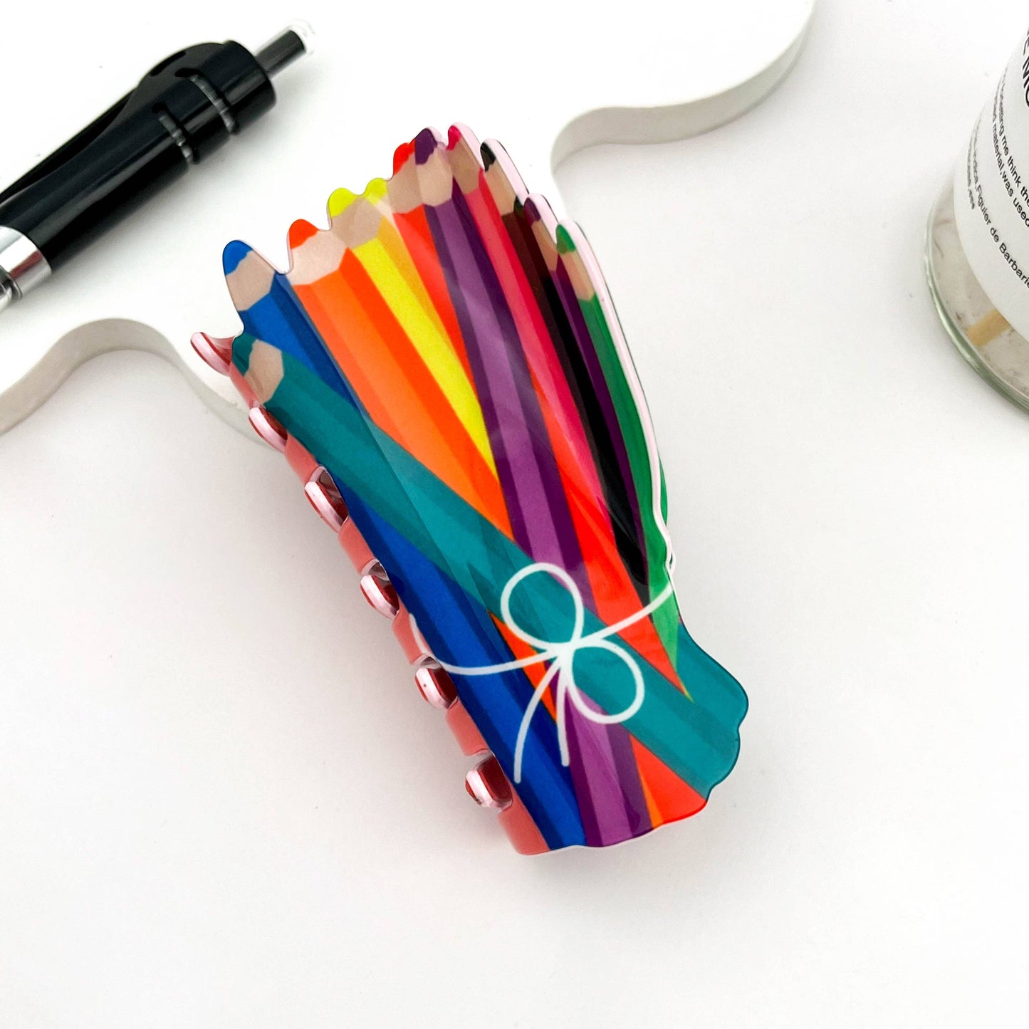 mildstyles - 🖍️ Rainbow Crayon Hair Claw – Back-to-School Fun Clip 🌈: School bus