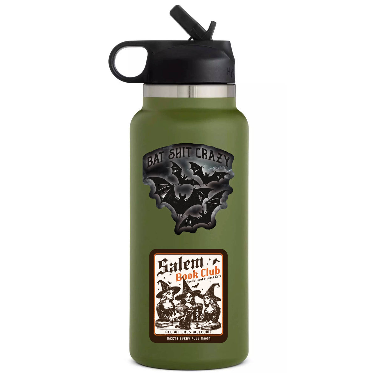 Juju and Moxie - Spooky Salem Book Witch Read High Quality Vinyl Stick