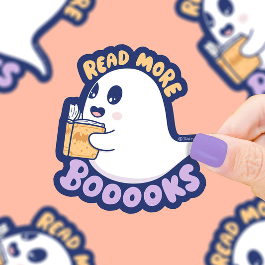 Turtle's Soup - Read More Books Spooky Ghost Reading Gift Vinyl Sticker