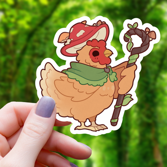 Mimic Gaming Co - Druid Chicken TTRPG Inspired Sticker - 3"