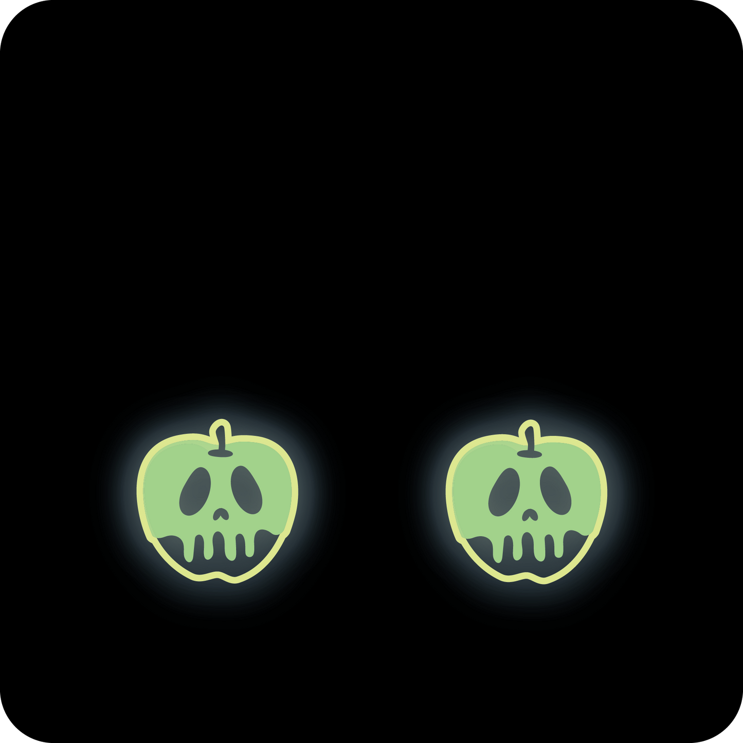 Lilliput Little Things - Poison Apple Earrings GLOW IN THE DARK / Halloween Earrings