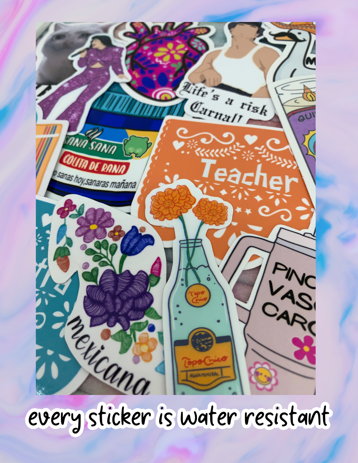 Lalatina Shop - Cafecito sticker,cute hispanic latina vinyl sticker,spanish