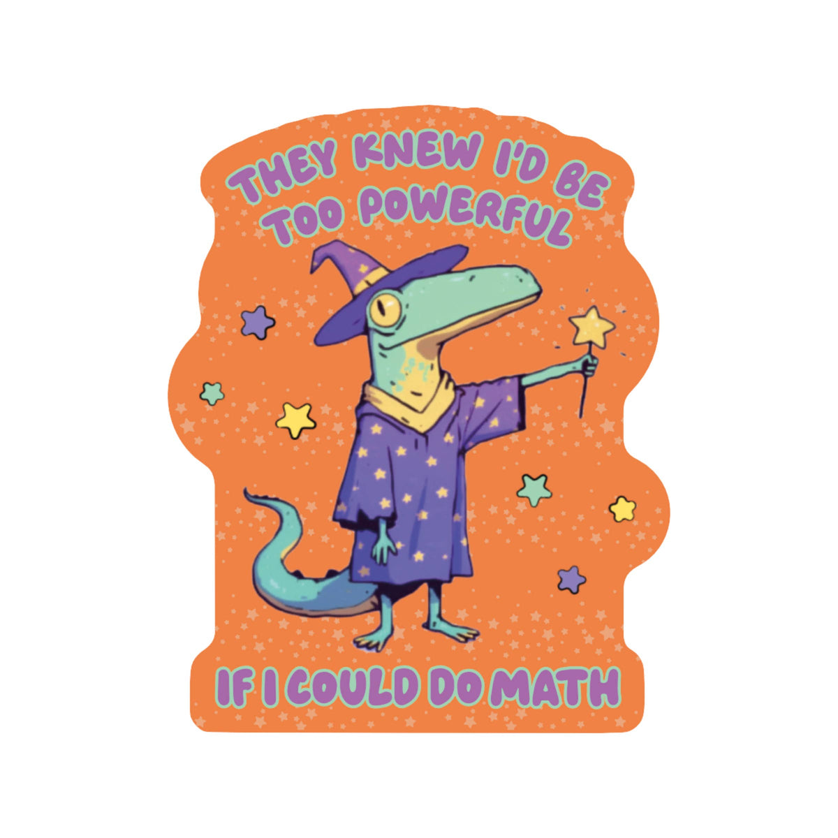 Juju and Moxie - Math Wizard Lizard Funny High Quality Vinyl Sticker