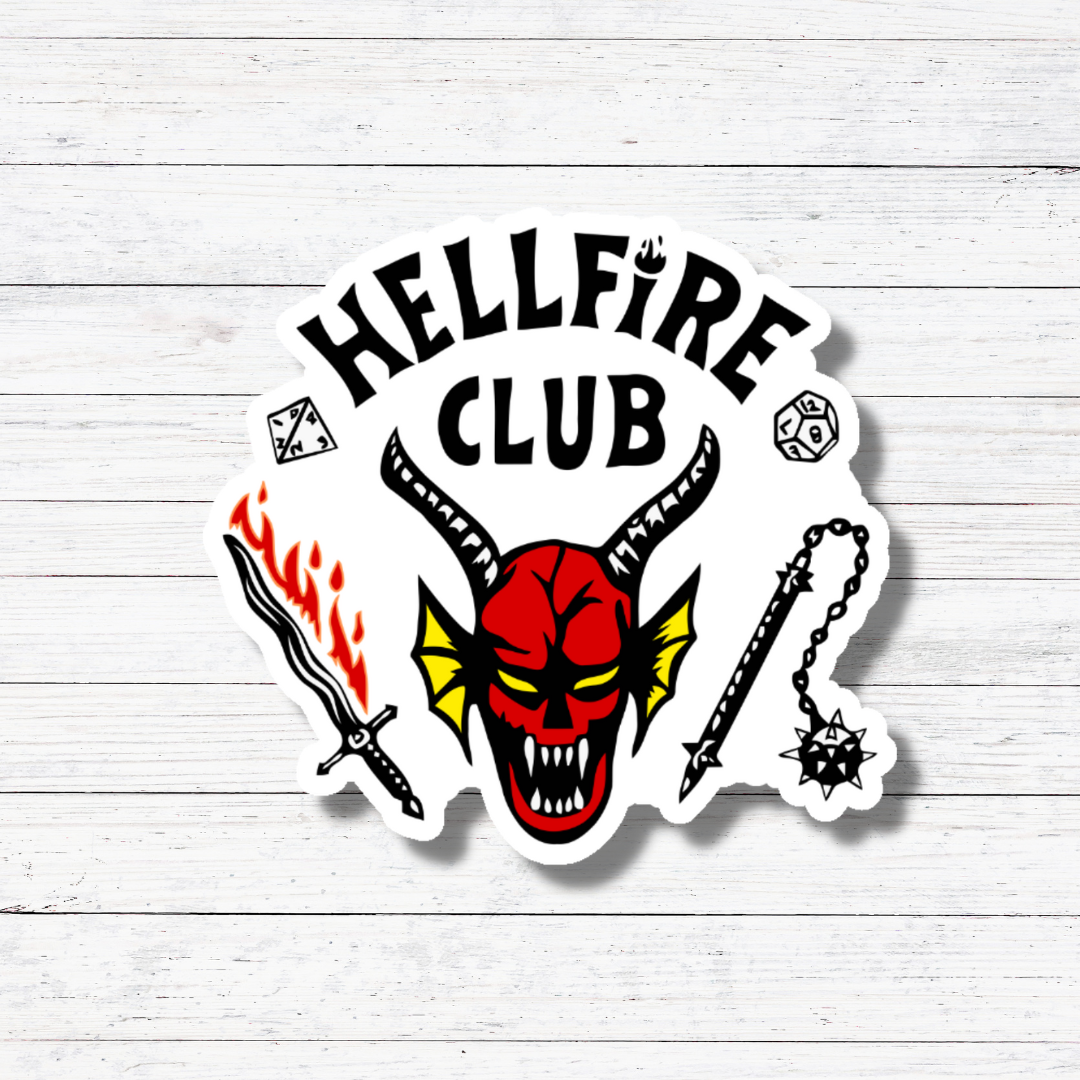 Oily Graphic Creations - Hellfire Club-Stranger Things Sticker/Magnet: Glossy vinyl