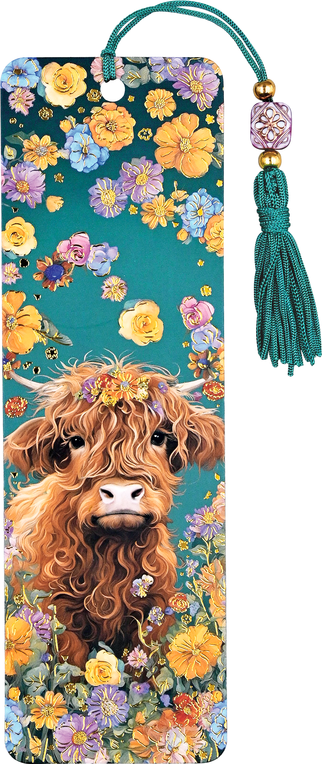 Peter Pauper Press - Highland Cow Beaded Bookmark