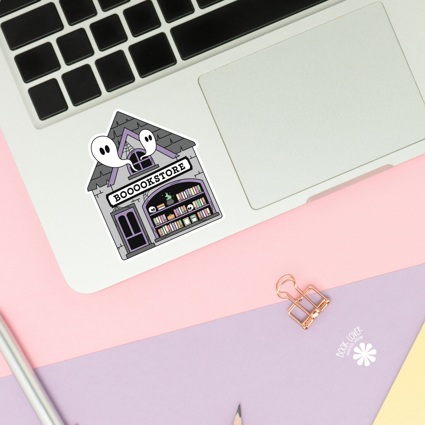 Book Lover Merch Shop - Halloween Ghost Spooky Bookstore Stickers / Bookish Stickers: 3''