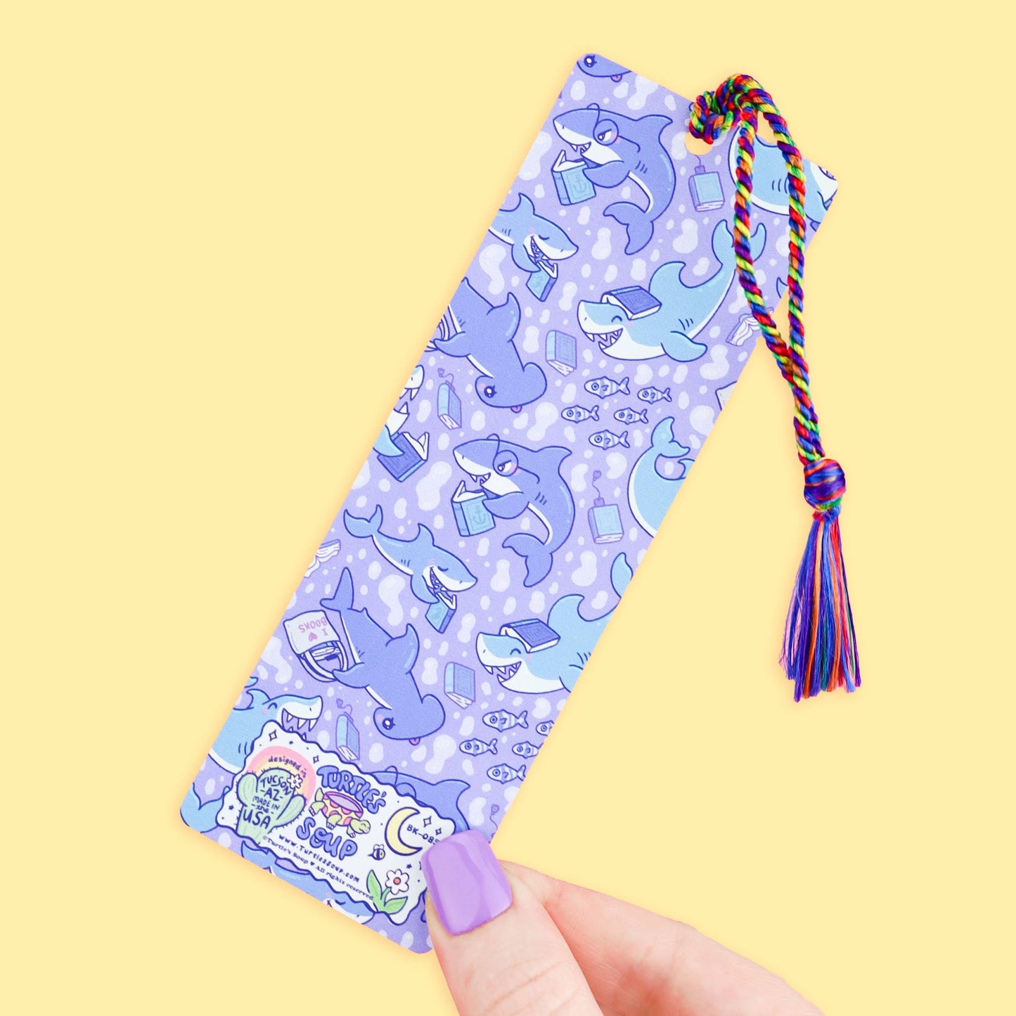 Turtle's Soup - Reading is Jawsome, Shark, Bookish, Bookmark with Tassel