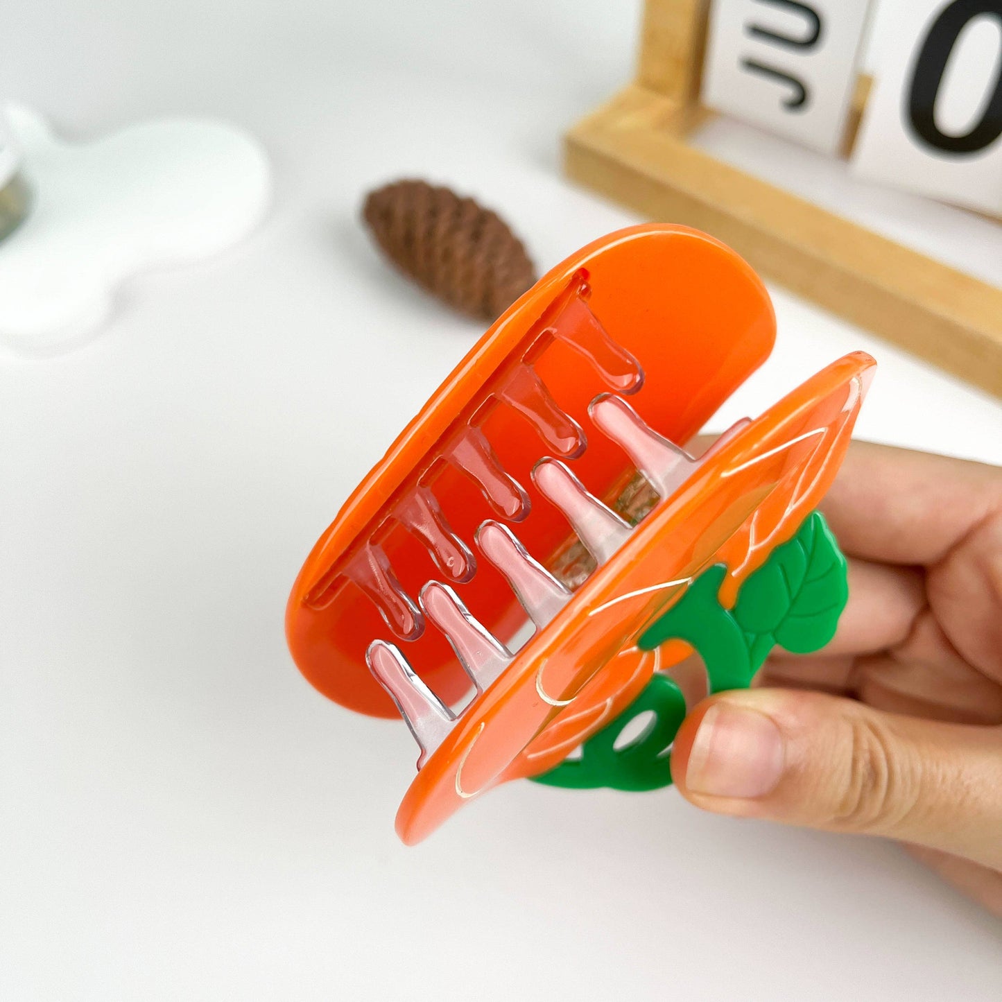 mildstyles - Simulation pumpkin acetate hair claw clip: Orange