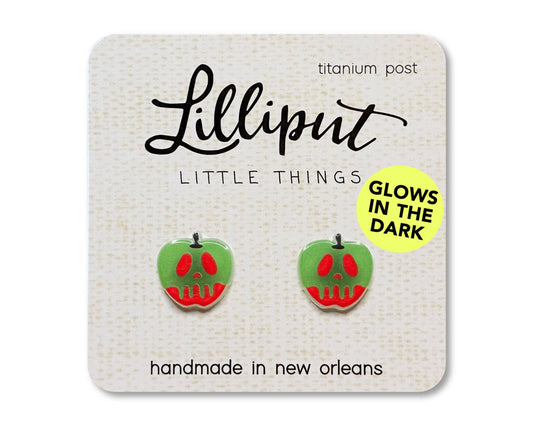 Lilliput Little Things - Poison Apple Earrings GLOW IN THE DARK / Halloween Earrings