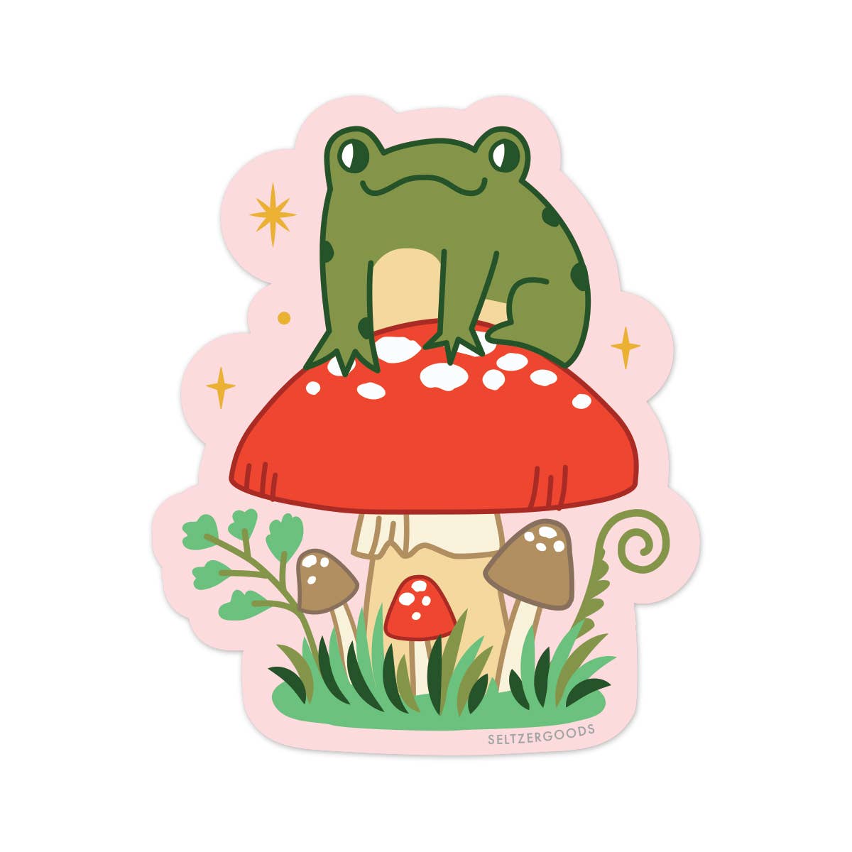 Seltzer Goods - Frog Mushroom Sticker