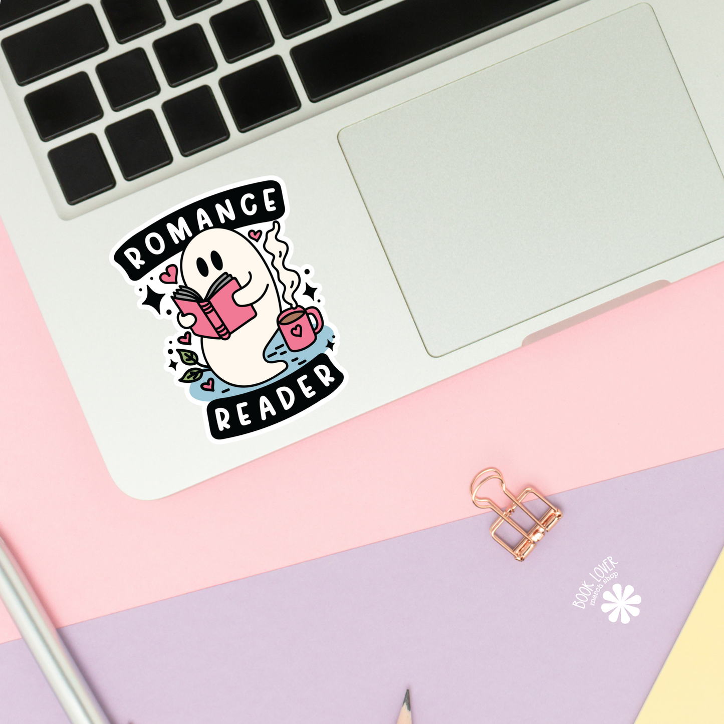 Book Lover Merch Shop - Romance Reader Ghost Stickers / Bookish Stickers: 3''