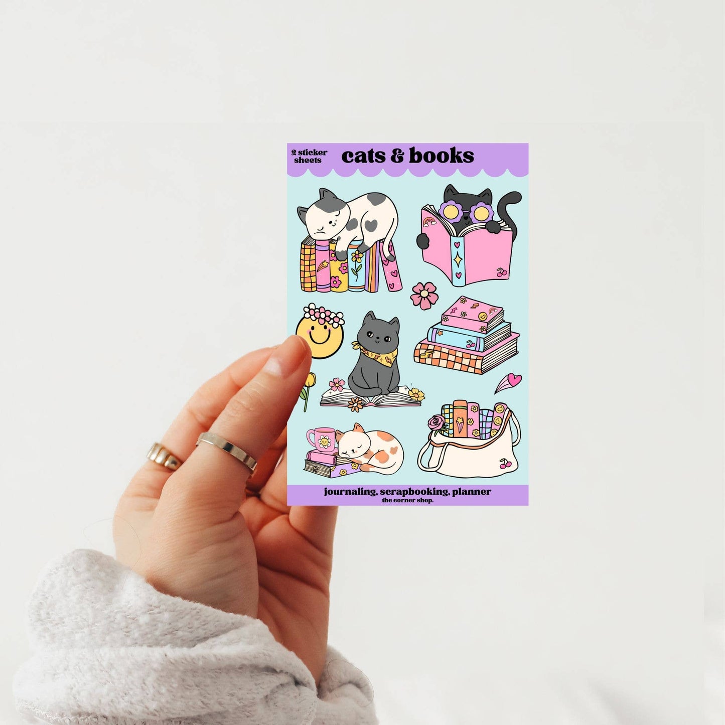 The Corner Shop - Cats & Books Sticker Sheets