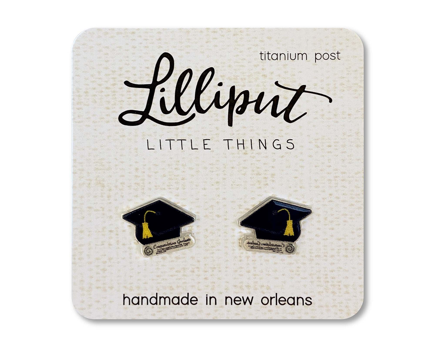 Lilliput Little Things - Graduation Cap Earrings // Grad Gift
