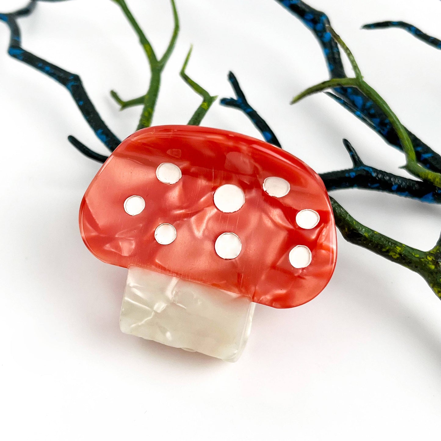 mildstyles - Mushroom Plant Acetate Hair Claw Clip: Brown