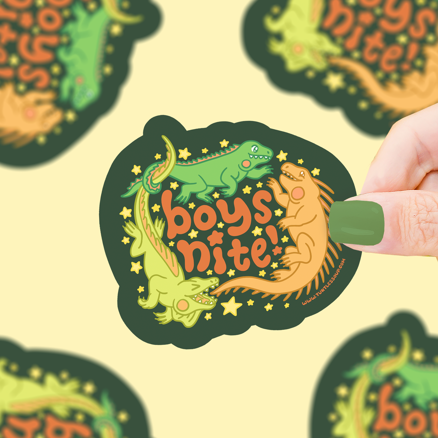 Turtle's Soup - Boys Night | Iguana | BFF | Lizards | Funny | Vinyl Sticker