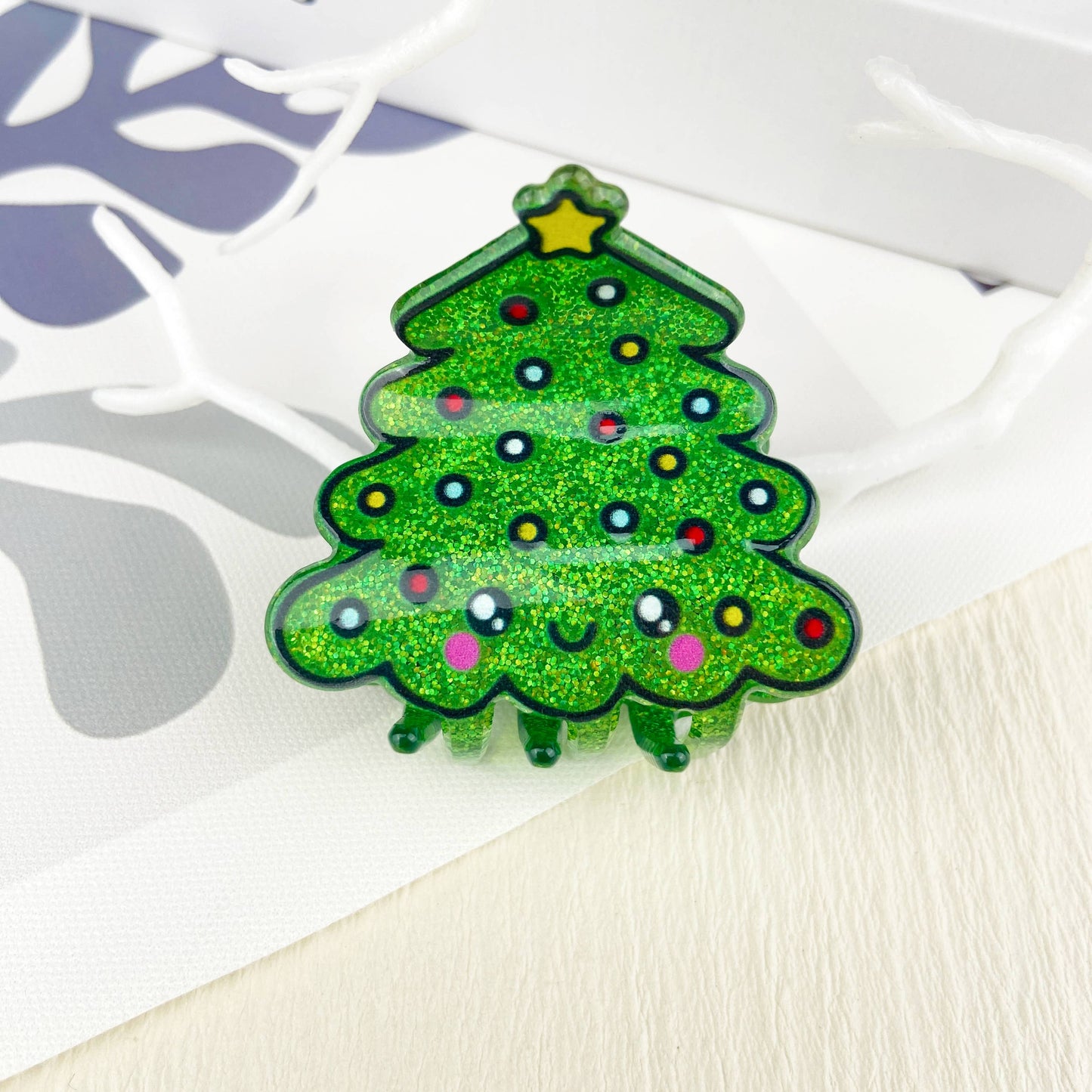 mildstyles - Christmas tree hair claw clip: Snowflake