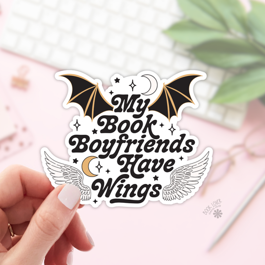 Book Lover Merch Shop - My Book Boyfriends Have Wings Stickers / Bookish Stickers / : 3''