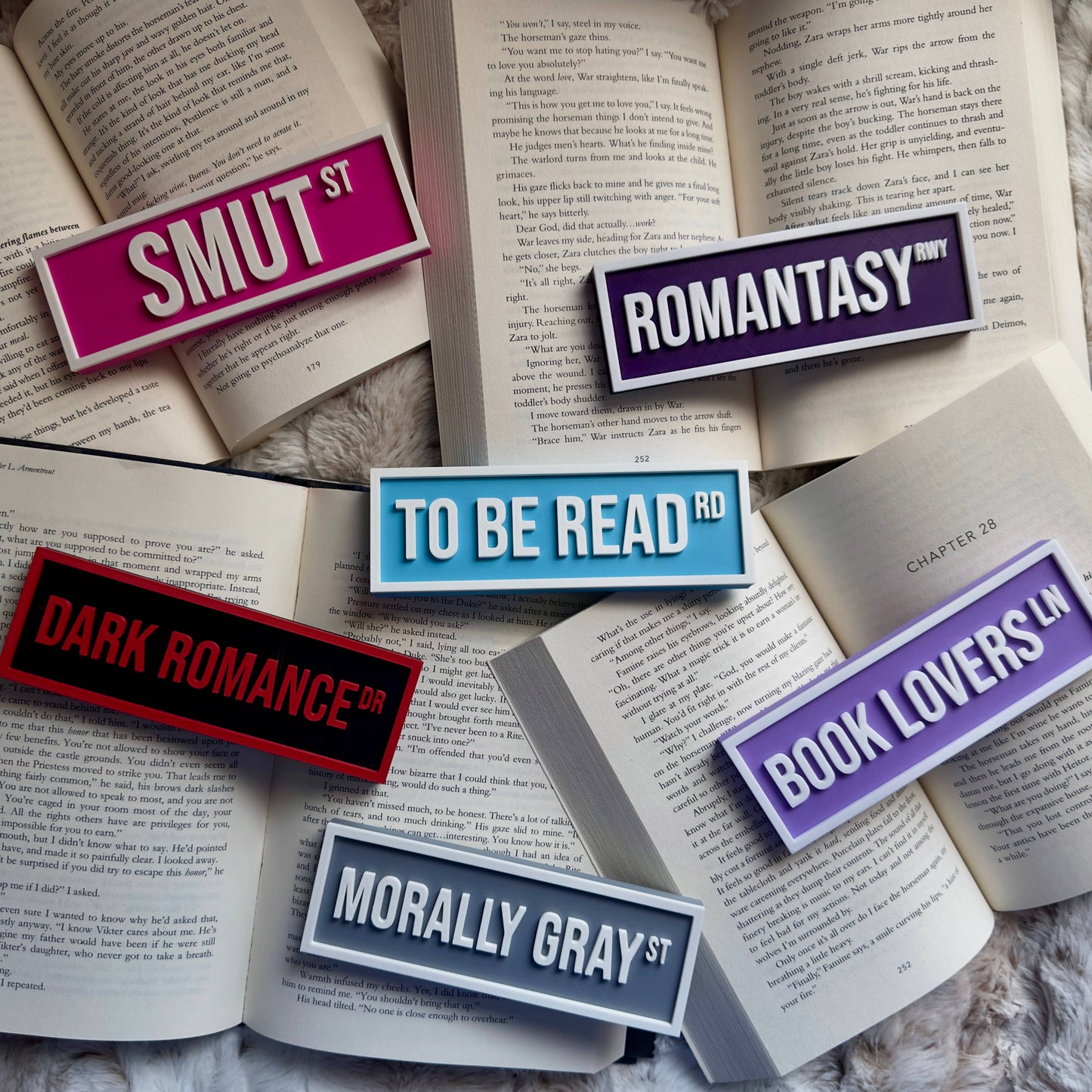 The Crafted Nook - Romance Street Sign | Bookshelf Decor: Magenta