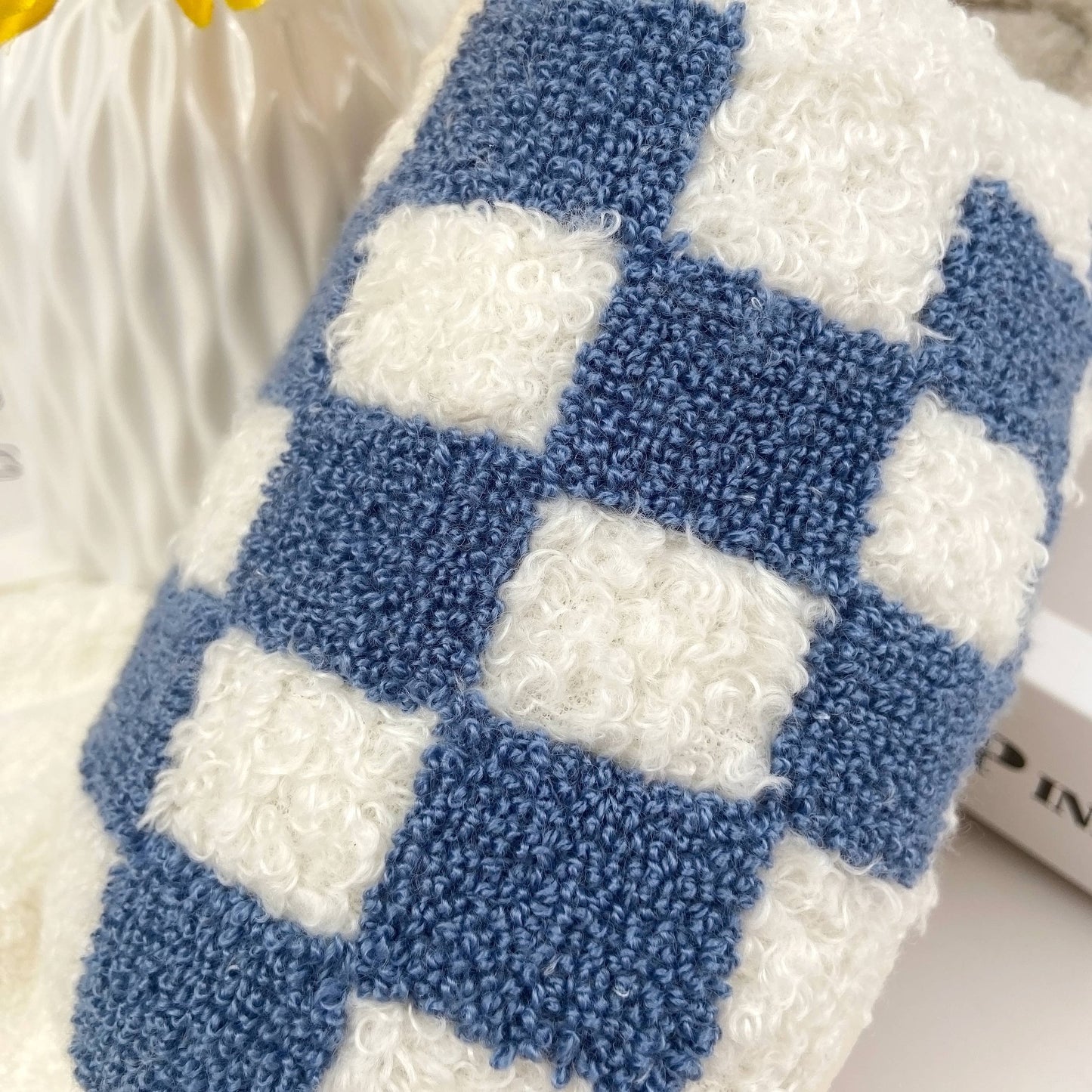 mildstyles - Checkerboard Cozy Indoor Slippers: Pink / 8