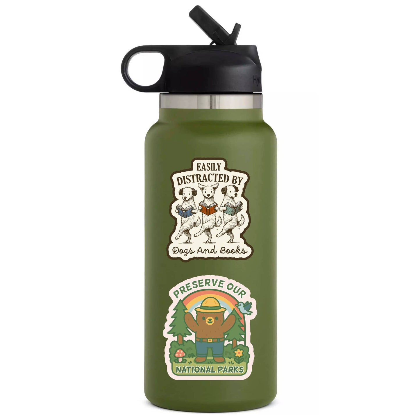 Juju and Moxie - Funny Cute Dog Puppy Book Reading High Quality Vinyl Sticker