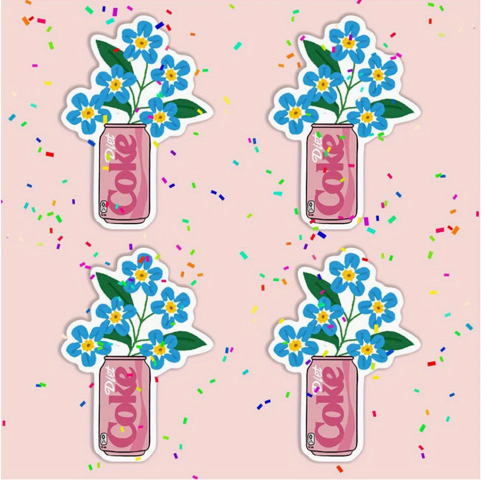 inviting affairs paperie - Diet Coke Flower Can Sticker