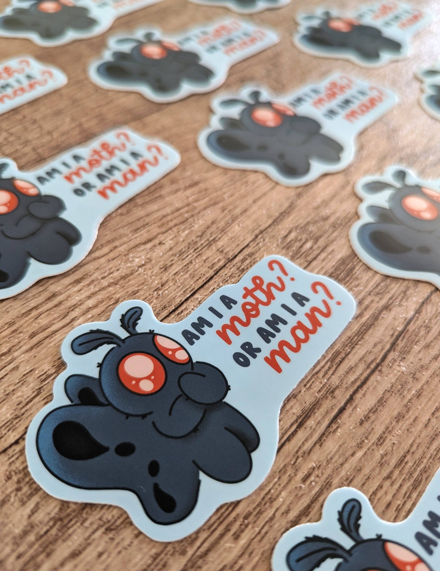 Sadsquatch - Man or Moth? - Cute Cryptid Mothman Spooky Vinyl Sticker