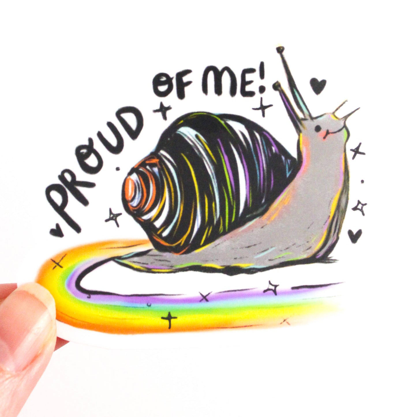 Amy Hartelust Art and Illustration - Rainbow Snail Vinyl Sticker