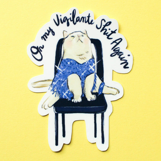 Amy Hartelust Art and Illustration - Vigilante Cat Vinyl Sticker