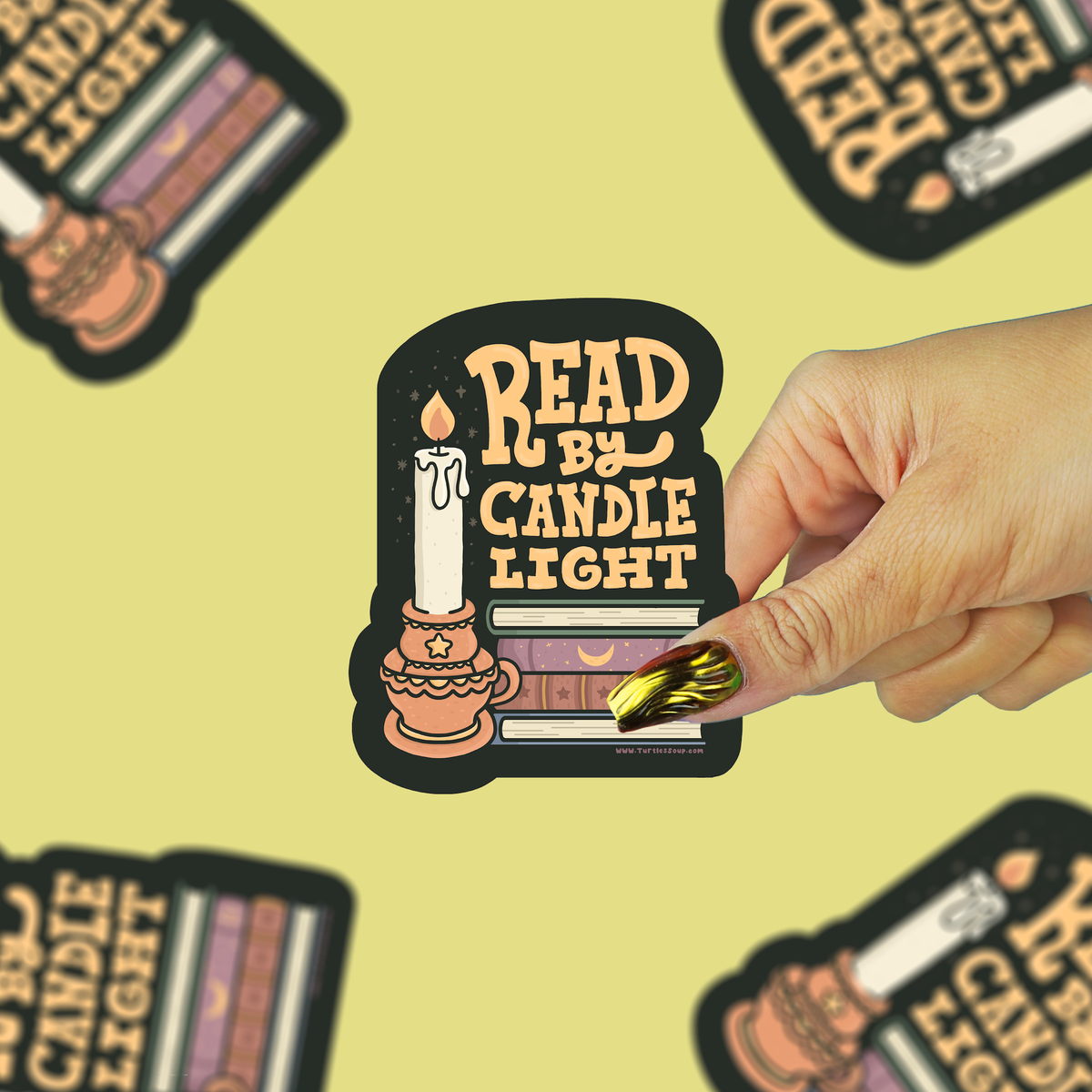 Turtle's Soup - Read by Candlelight Cozy Reading Vinyl Sticker