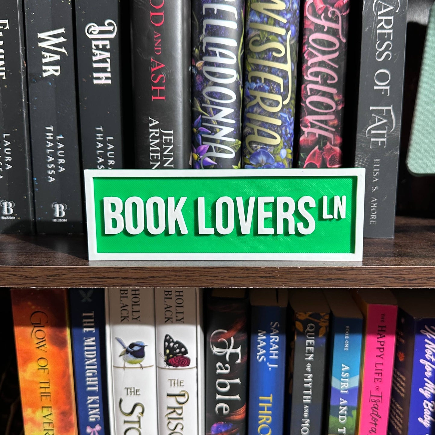 The Crafted Nook - Book Lovers Street Sign | Bookshelf Decor: Purple Pastel