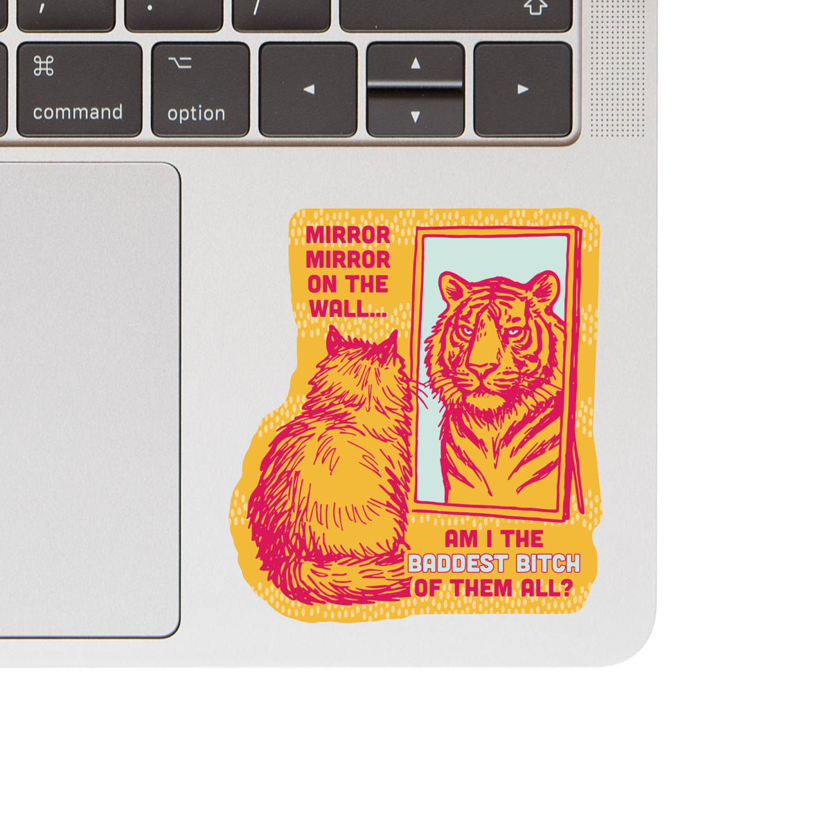 Juju and Moxie - Mirror Mirror Funny Cat Tiger High Quality Vinyl Sticker