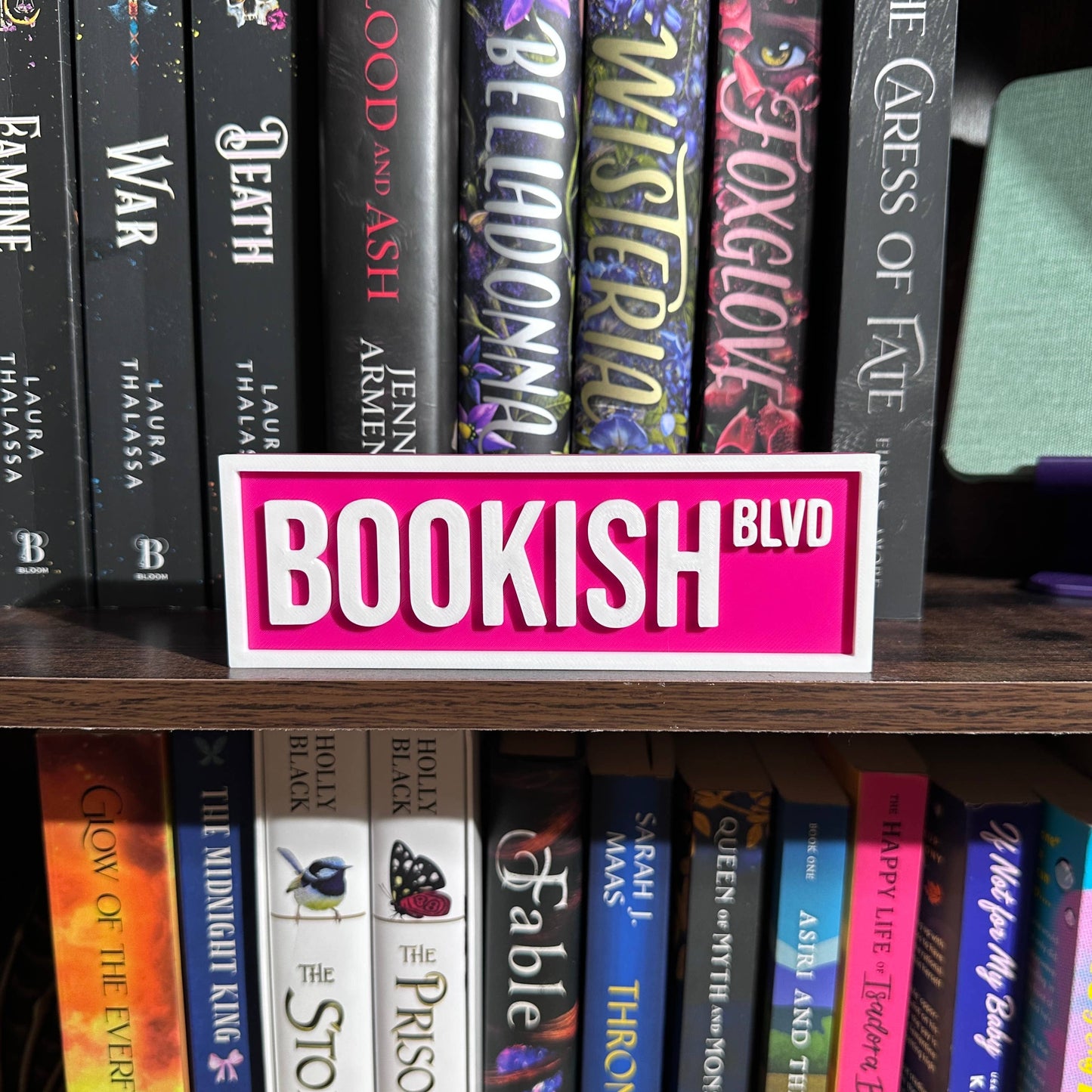 The Crafted Nook - Bookish Street Sign | Bookshelf Decor: Pink Pastel