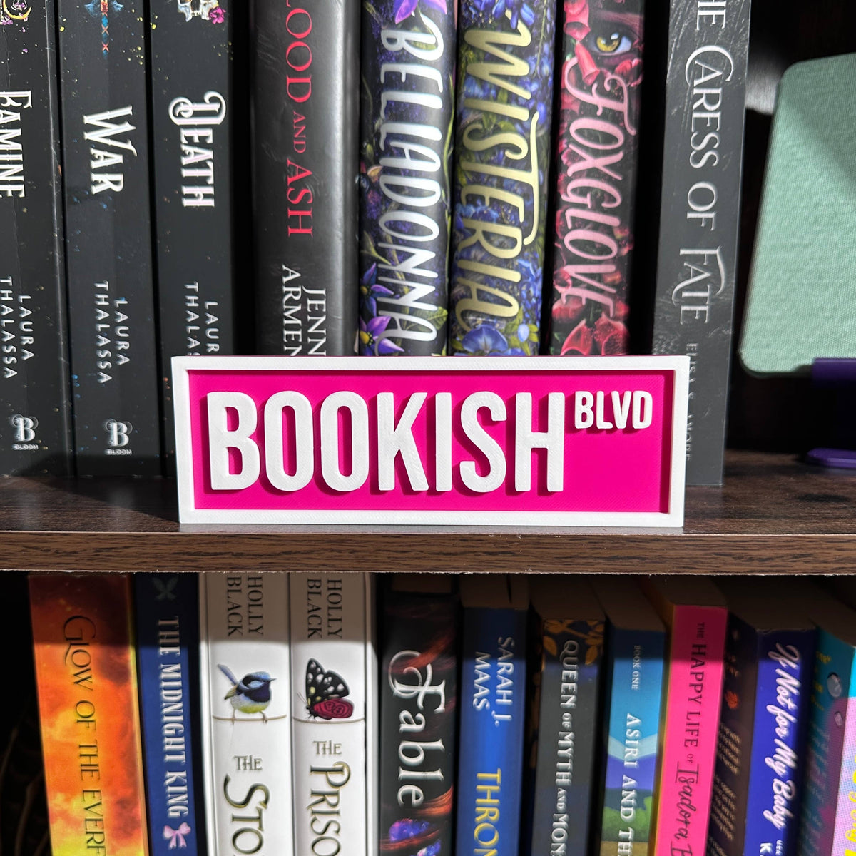 The Crafted Nook - Bookish Street Sign | Bookshelf Decor: Sky Blue
