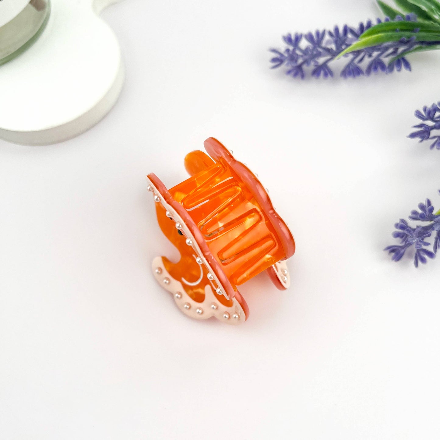 mildstyles - Exquisite Pearl Octopus Acetate Animal Hair Claw Clip: Orange
