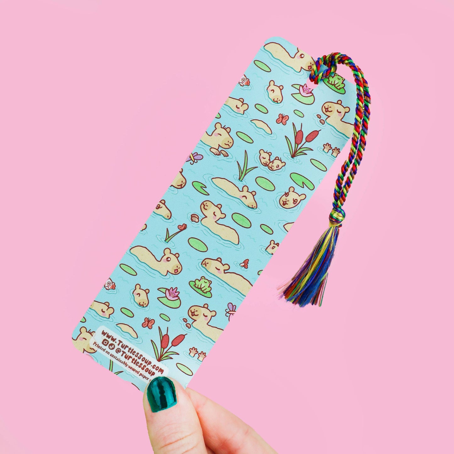 Turtle's Soup - Reading Makes Me Capy Capybara Bookmark with Tassel