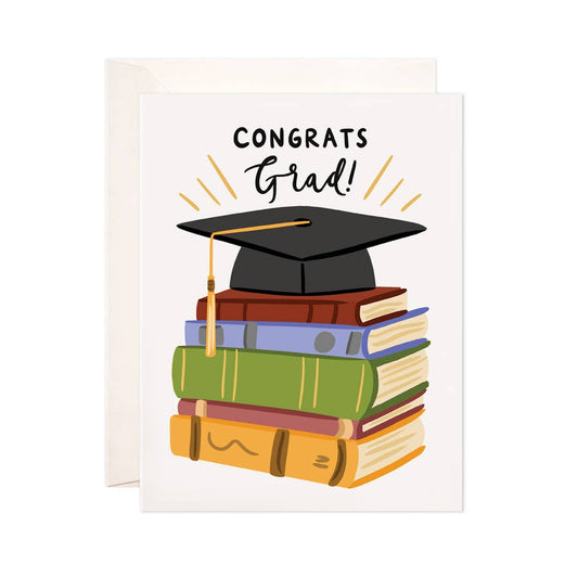 Bloomwolf Studio - Grad Books Greeting Card - Graduation Gift
