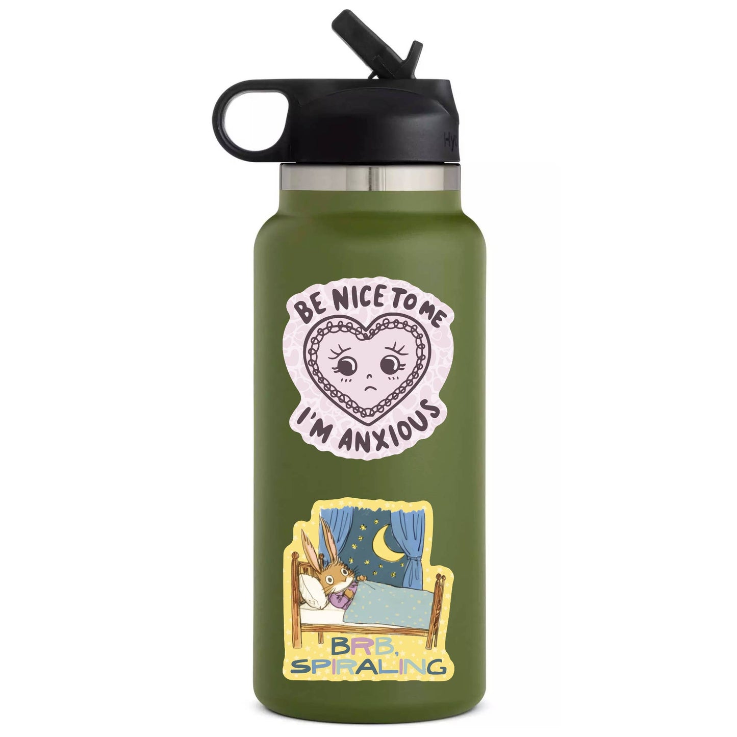 Juju and Moxie - BRB, Spiraling Funny Bunny High Quality Vinyl Sticker