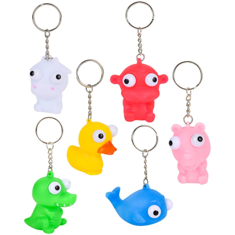 La Luna Bella - Toys - 2" SQUEEZE ANIMAL POPPING EYE KEYCHAIN LLB Keychain