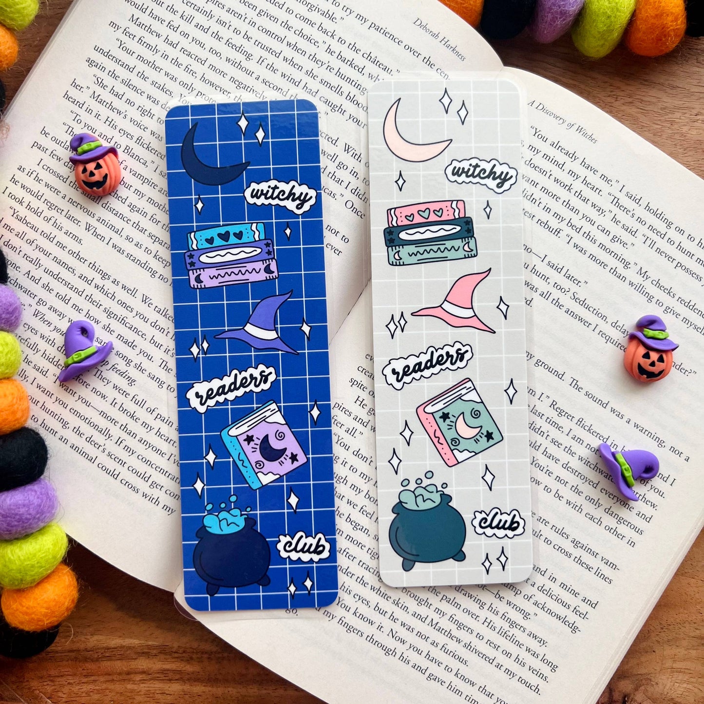 Cozy Reads Shop - Witchy Readers Club Bookmark: Blue & purple / Tassel